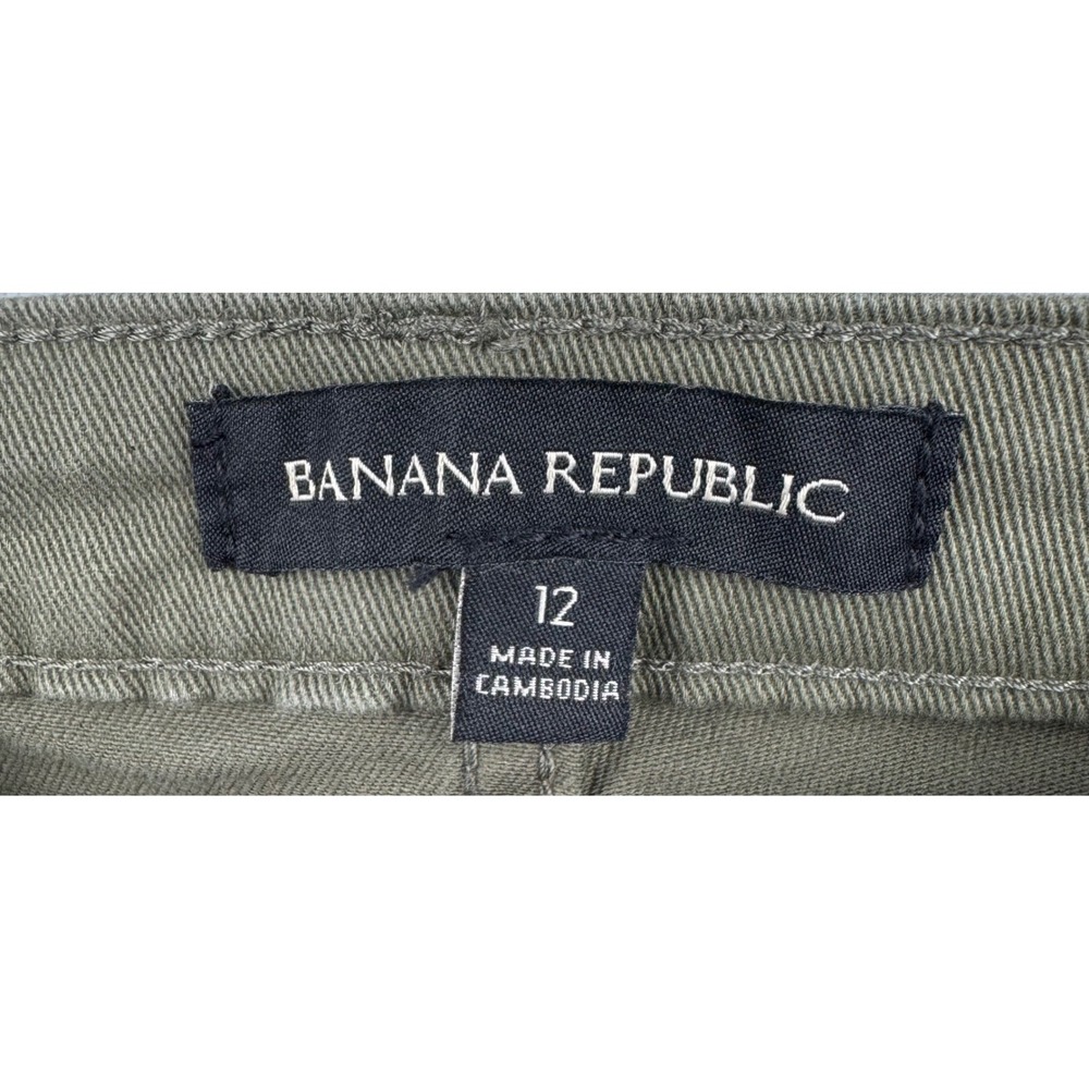 Banana Republic Utility Pants Womens 12 Olive Green‎ Cropped Tapered Cargo - Picture 7 of 12